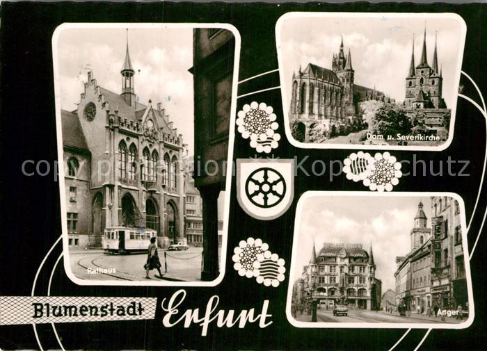 Erfurt Rathaus Dom und Severikirche Anger