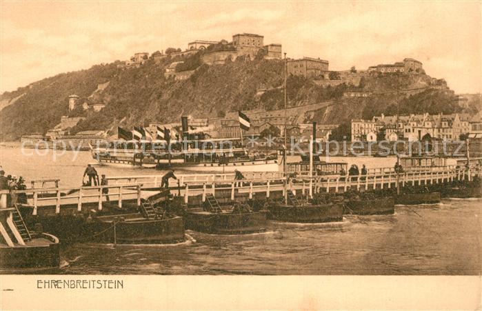 Koblenz Rhein Festung Ehrenbreitstein Schiffbruecke