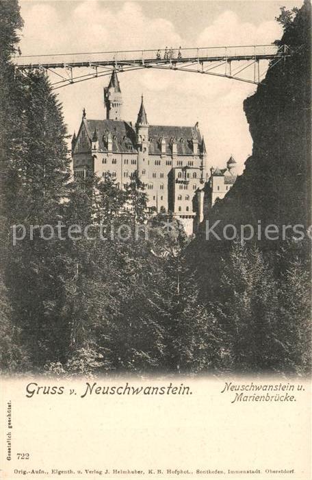 Hohenschwangau Schloss Neuschwanstein und Marienbruecke