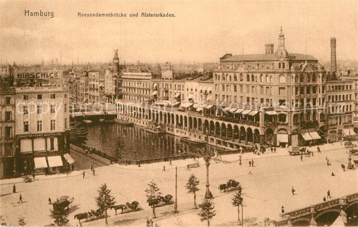 Hamburg Reesedammbruecke und Alsterarkaden