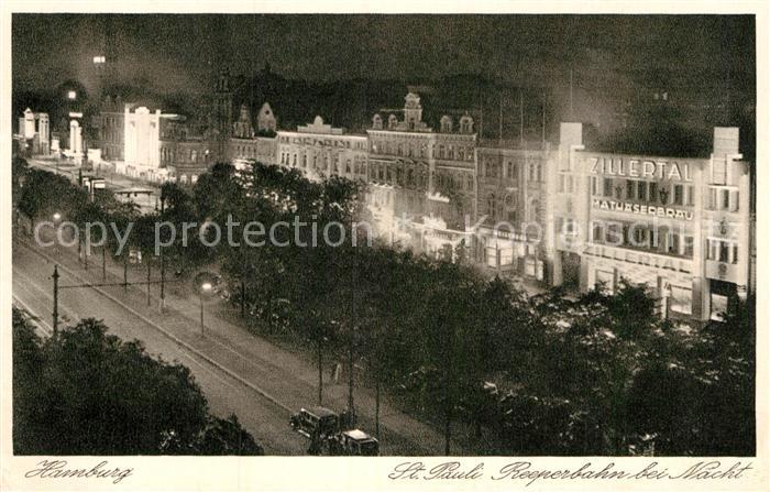 St Pauli Reeperbahn bei Nacht