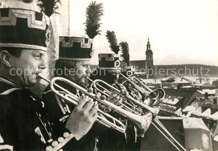 Schneeberg Erzgebirge Turmblasen zur Weihnachtszeit