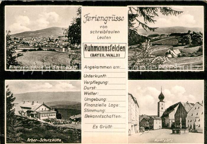 Ruhmannsfelden Panorama Osterbruennl Arber Schutzhuette Marktplatz