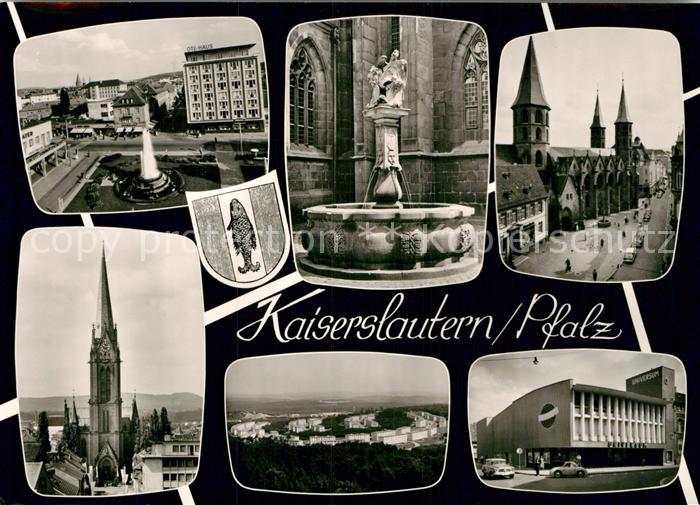 Kaiserslautern Markt Brunnen Kirche Panorama Theater