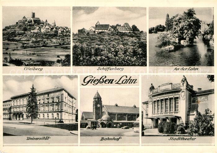 Giessen Lahn Gleiberg Schiffenberg Lahnpartie Universitaet Bahnhof Stadttheate
