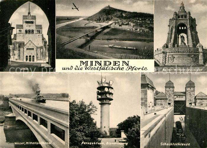 Minden Westfalen Dom Kaiser Wilhelm Denkmal Weser Mittellandkanal Fernsehturm Sc