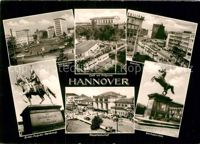 HANNOVER CITY Aegdientorplatz Cafe am Kroepcke Steintor Ernst August Denkmal Ha