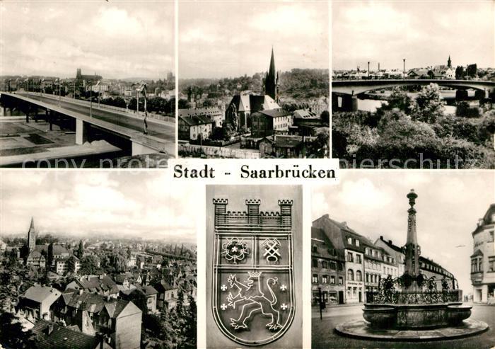 SAARBRueCKEN Saarland Teilansichten Wappen Brunnen