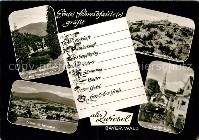 Zwiesel Niederbayern Gr Regen mit Falkenstein Gr Arbergipfel Falkenstein Regenpa