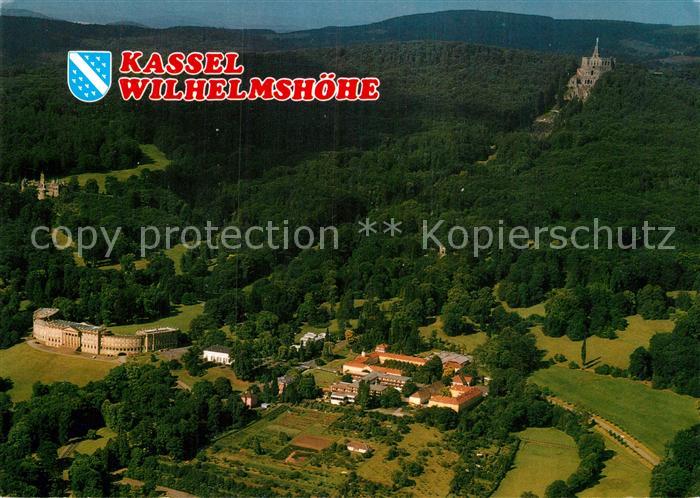 Wilhelmshoehe Kassel Bergpark mit Herkules Schloss Loewenburg Schlosshotel Flieg