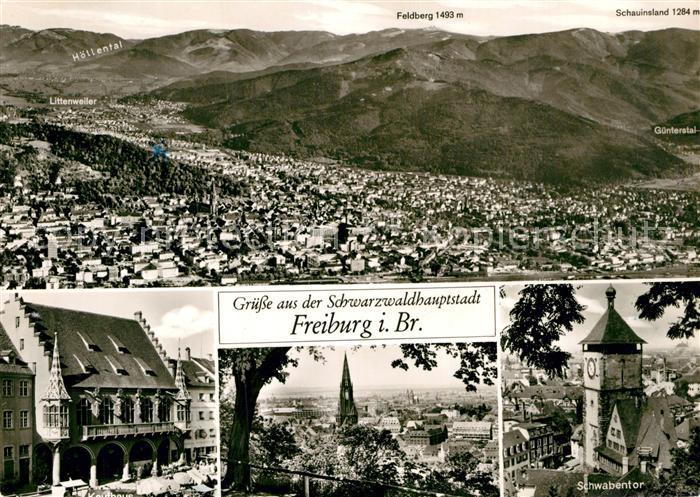 Freiburg Breisgau Fliegeraufnahme Histor Kaufhaus Muenster Schwabentor