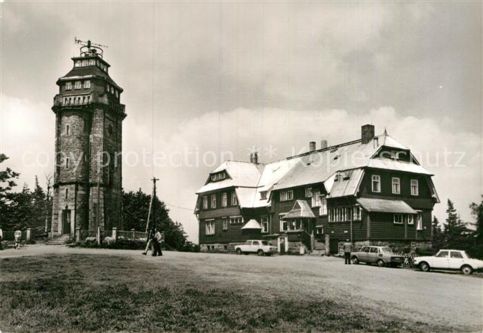 Wildenthal Eibenstock Aussichtsturm und Berghotel auf dem Auersberg