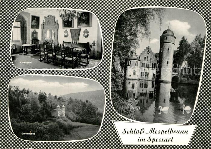 Spessart Region Schloss Mespelbrunn Ahnensaal Gruftkapelle