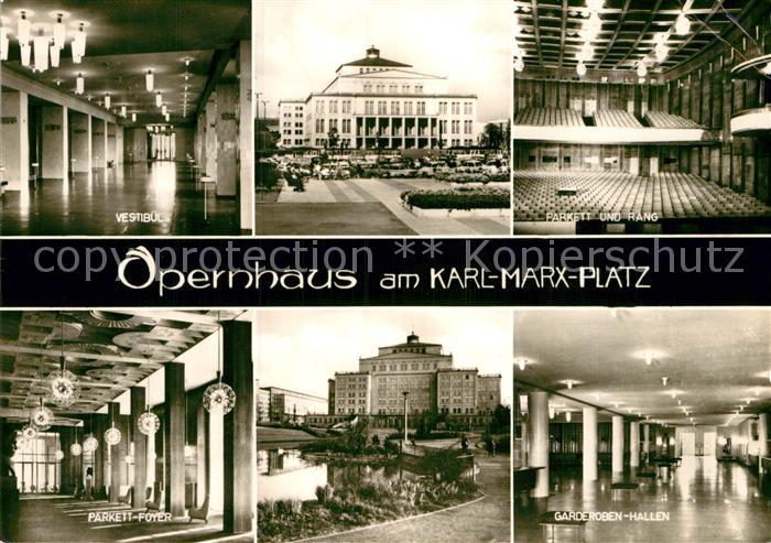 LEIPZIG Sachsen Opernhaus Vestibuel Parkett und Rang Foyer Garderoben Hallen
