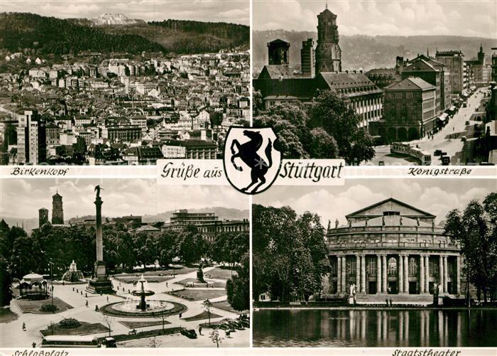 STUTTGART CITY Birkenkopf Koenigstrasse Schlossplatz Staatstheater