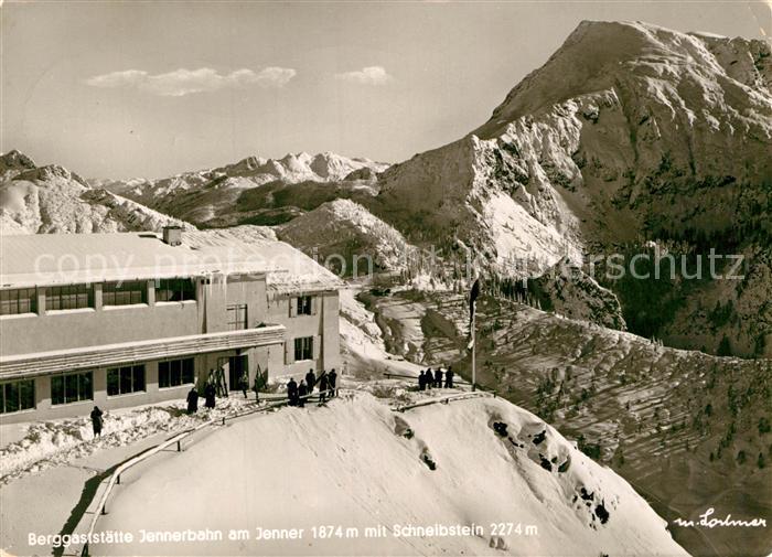 Jenner Berchtesgaden Berggaststaette Jennerbahn mit Schneibstein