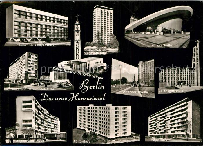 BERLIN  CITY Niemeyer Haus Kongresshalle Haendel Allee Kaiser Friedrich Gedaecht