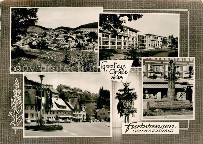 Furtwangen Stadtblick Marktplatz Brunnen