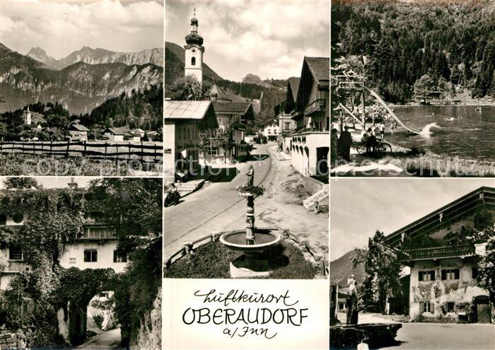 Oberaudorf Dorfmotive Kirche Brunnen Schwimmbad