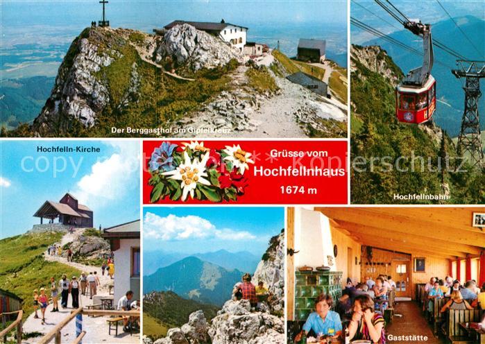 Hochfellnhaus Bergstation Hochfellnbahn Restaurant Kirche