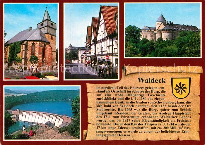 Waldeck Edersee Schlossstrasse Schloss-Waldeck Staumauer mit Edersee