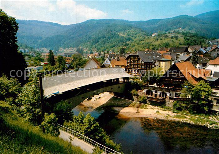 Forbach Baden Holzbruecke ueber die Murg