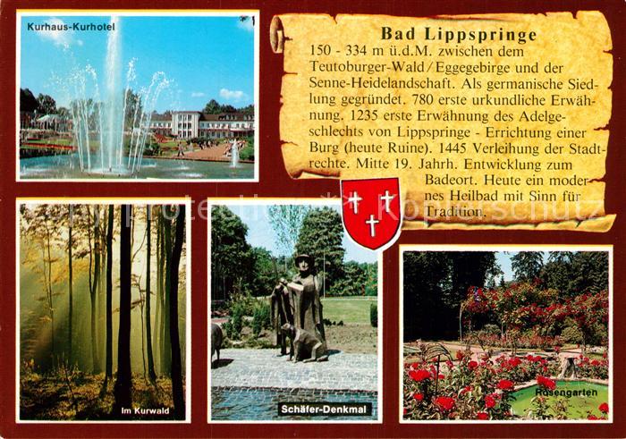 Bad Lippspringe Kurhaus Kurhotel Kurwald Schaefer-Denkmal Rosengarten