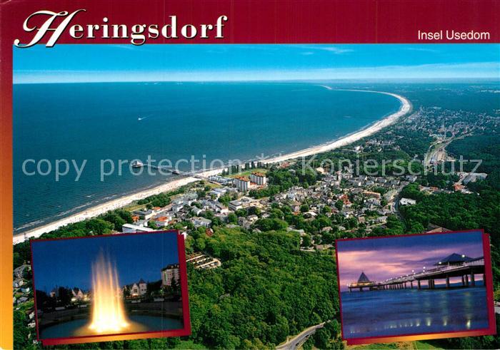 Heringsdorf Ostseebad Usedom Fliegeraufnahme mit Strand und Seebruecke