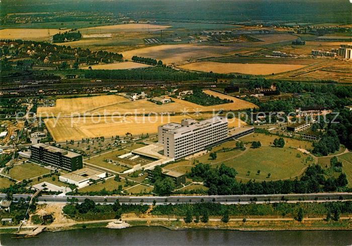 Porz Koeln Fliegeraufnahme Krankenhaus Rheinpartie