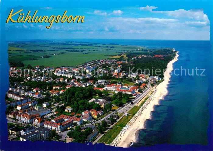 Kuehlungsborn Ostseebad Fliegeraufnahme mit Strand