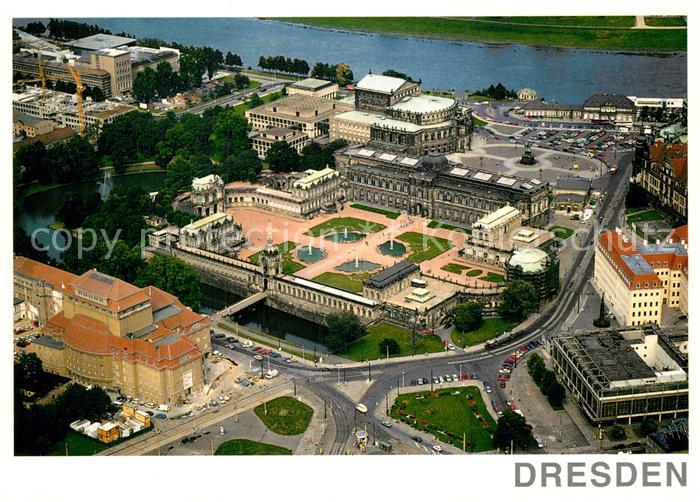 DRESDEN Elbe Fliegeraufnahme Zwinger