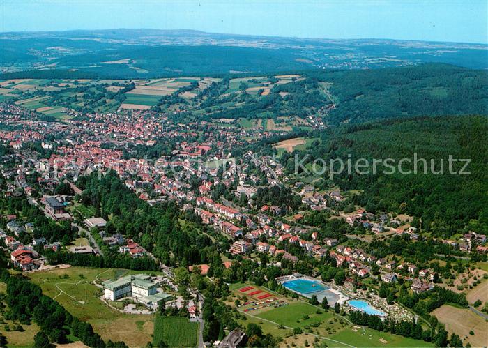 Bad Orb Fliegeraufnahme mit Freibad im Spessart