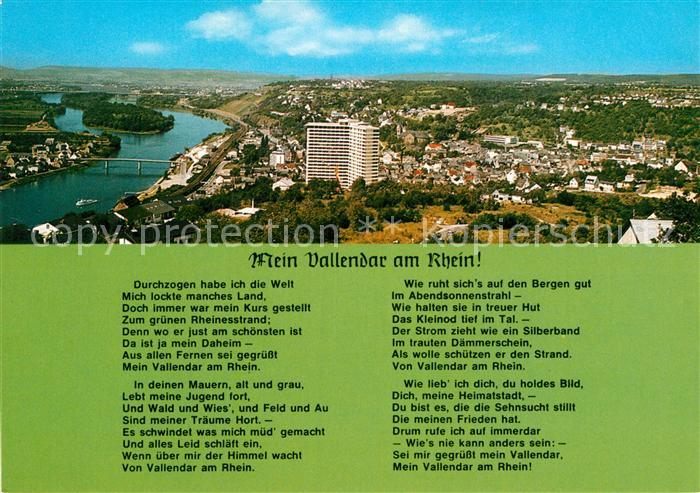 Vallendar Fliegeraufnahme Rheinpartie Gedicht