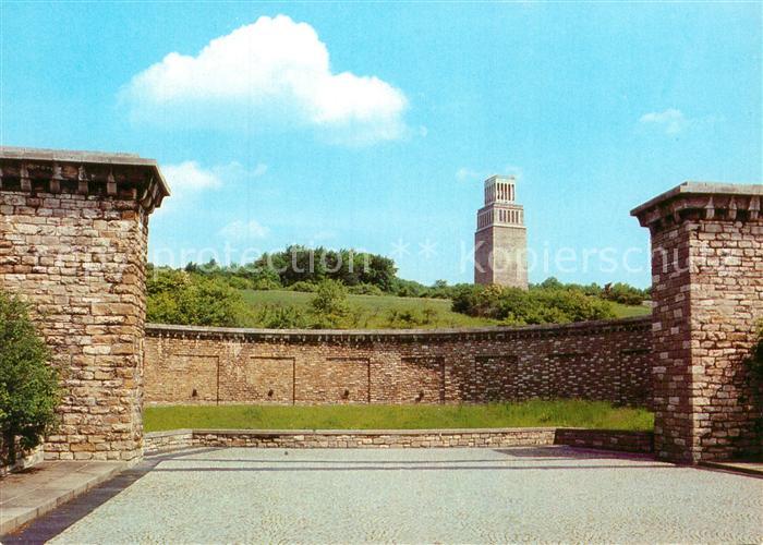 Buchenwald Weimar Mahn- und Gedenkstaette Ringgrab mit Glockenturm