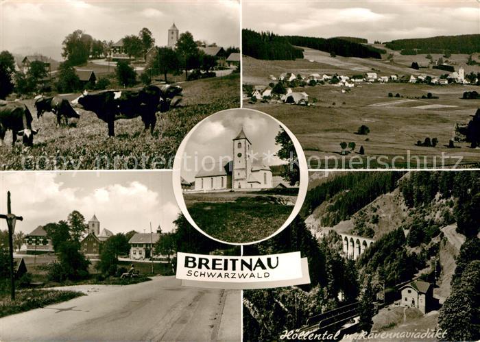 Breitnau Kuehe Ortspartie Ravennaviadukt