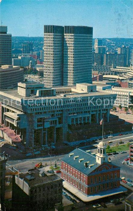 Boston Massachusetts Old and New City Government Center John F Kennedy Federal B