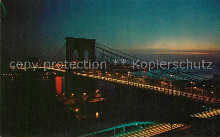 New York City Brooklyn Bridge at night