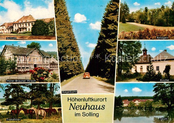 Neuhaus Solling Schloss Hotel Trakehner Pferde Kegelbahn Anlagen Kirche Teich