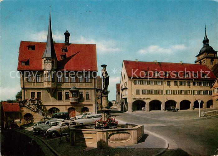 Bietigheim Baden Marktplatz Brunnen Rathaus