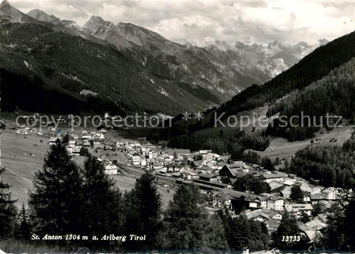 St Anton Arlberg Gesamtansicht mit Alpenpanorama