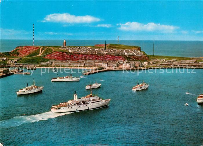 Insel Helgoland Faehren Hafen Nordseeinsel Fliegeraufnahme