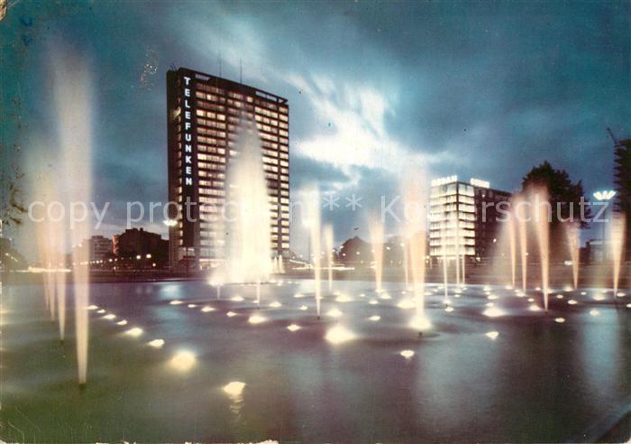 BERLIN CITY Ernst Reuter Platz Wasserspiele Nachtaufnahme