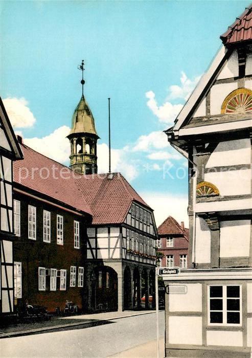 Nienburg Weser Blick zum Marktplatz Fachwerkhaeuser