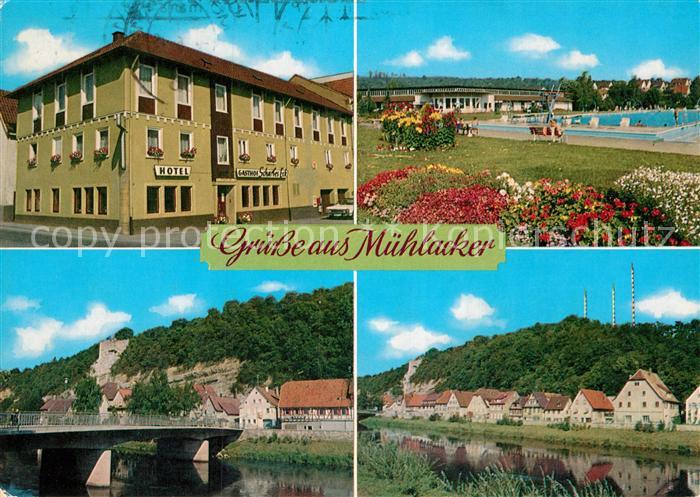 Muehlacker Hotel Gasthof Scharfes Eck Freibad Partie am Fluss