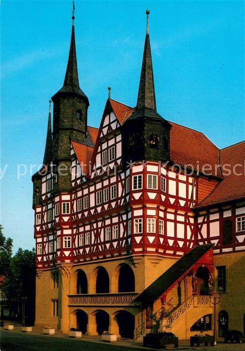 Duderstadt Altes Rathaus von 1302 Fachwerkhaus Historisches Gebaeude