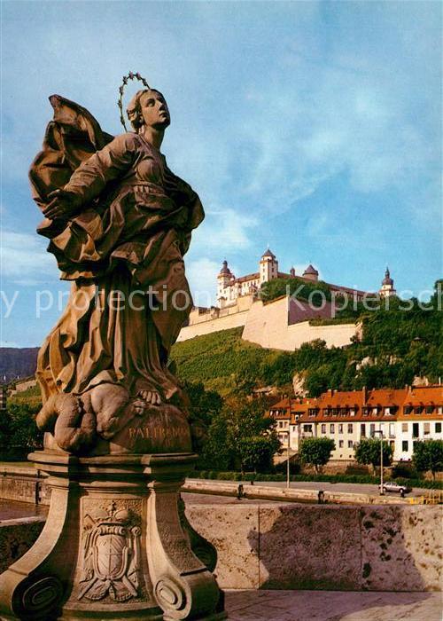 Wuerzburg Pat Franconia Alte Mainbruecke Festung Marienberg