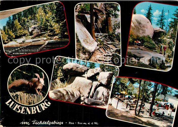 Luisenburg Gaststaette Felsen Eichhoernchen Freilichtbuehne Gedenkstein