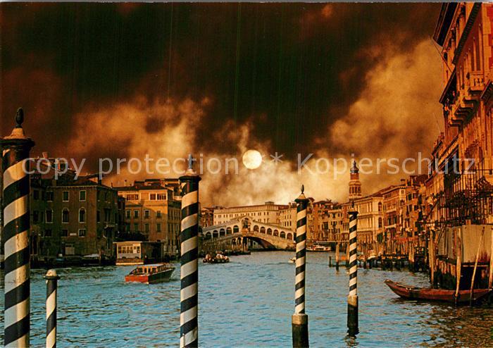 Venezia Venedig Canal Grande Ponte di Rialto im Mondschein