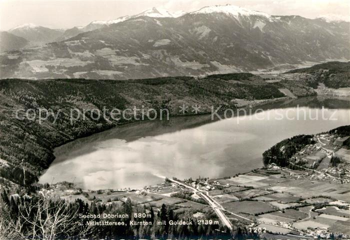 Doebriach Millstaettersee Blick ueber den See Alpenpanorama