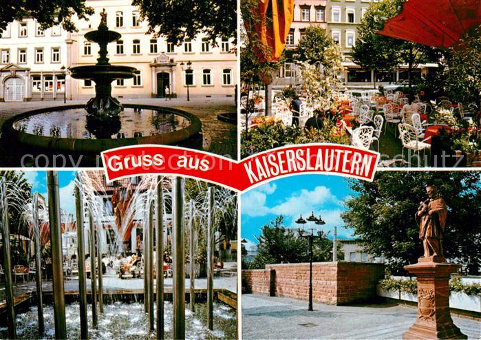 Kaiserslautern Brunnen Strassencafe Wasserspiele Denkmal Statue